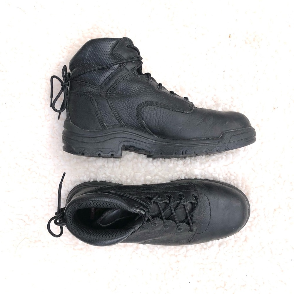 Timberland Pro 277 Black Leather Work Boots Steel Toe Sz 11